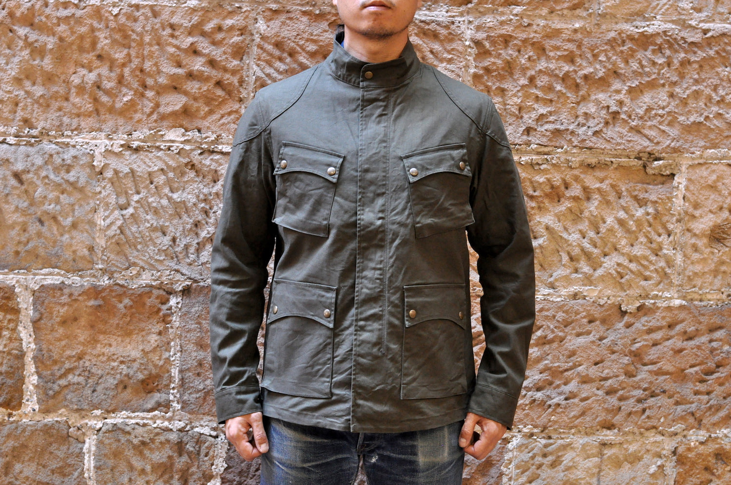 STEVENSON OVERALL CO. "AGGRESSOR" SERGE JACKET (OLIVE)