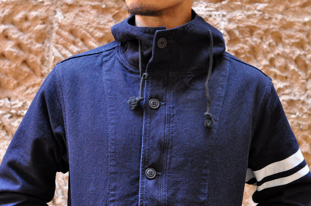 MOMOTARO INDIGO DOBBY MOUNTAIN PARKA