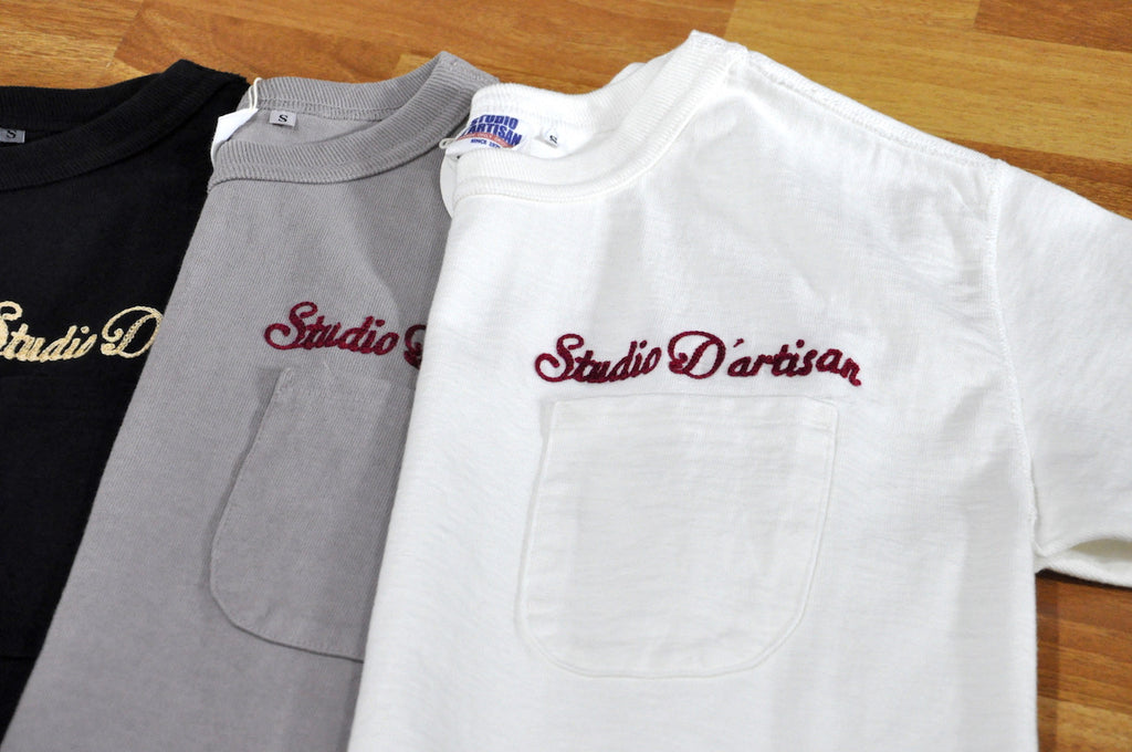 Studio D'Artisan "Chain-Stitching" 7oz Tsuri-Ten Loopwheeled Pocket Tees