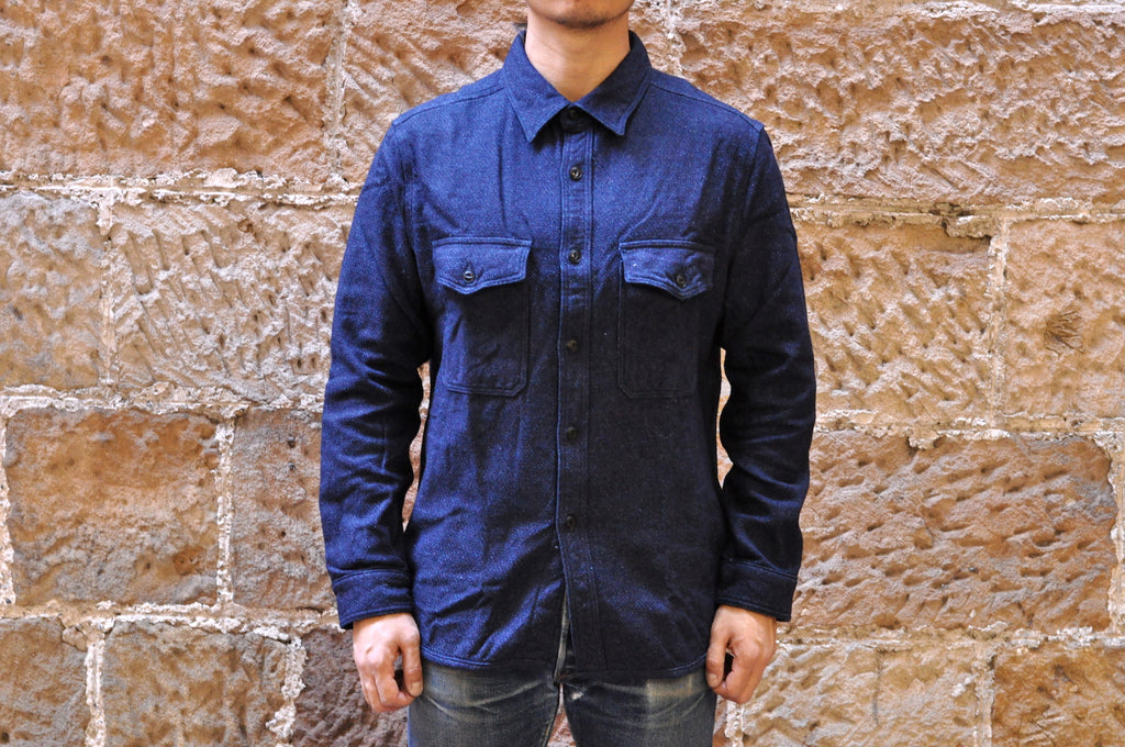 UES 15OZ ULTRA HEAVY FLANNEL SHIRT (HEATHER INDIGO)