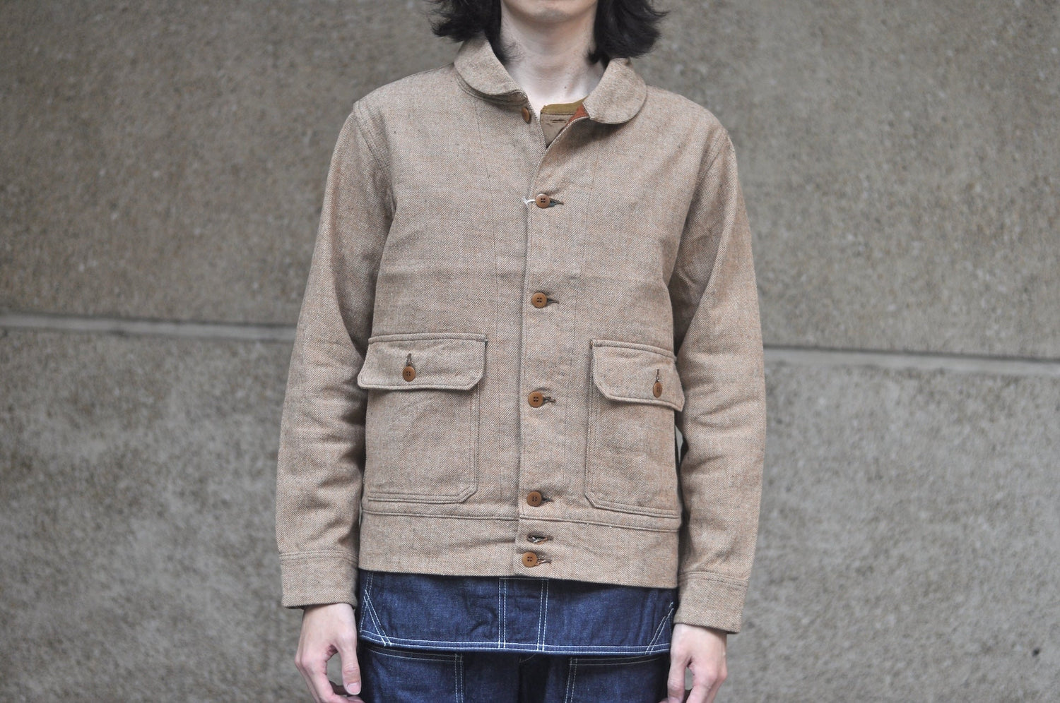 Samurai Heavyweight “Elemental Flannel” Sport Jacket (Moss Beige)