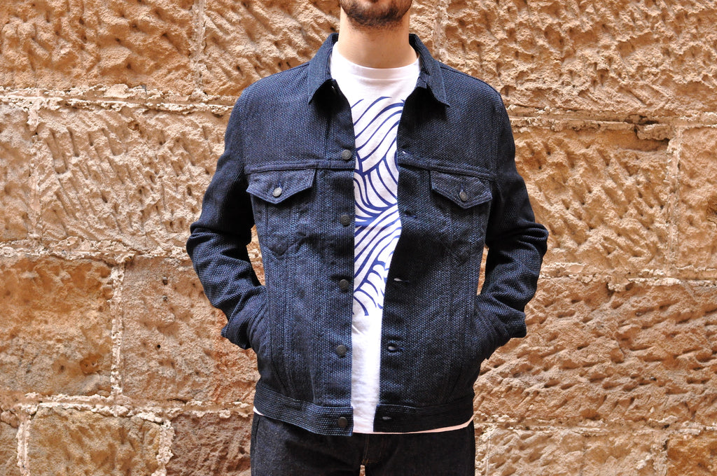 PURE BLUE JAPAN 13OZ INDIGO SELVAGE SASHIKO TYPE 3 DENIM JACKET