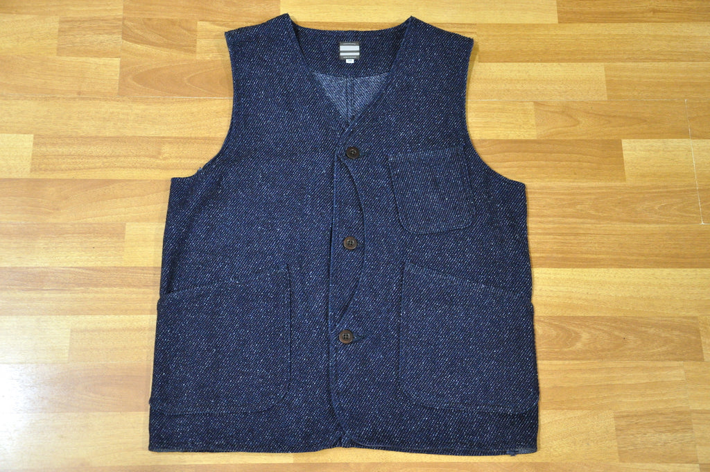 Momotaro Indigo Tweed 'Hunting Vest'