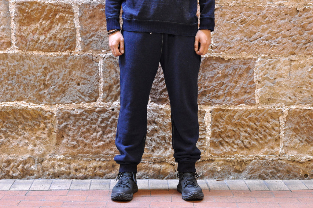 PURE BLUE JAPAN INDIGO 'WOOLY' SWEATPANTS (RELAX TAPERED FIT)