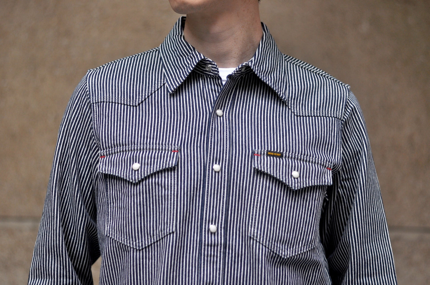 Iron Heart 12oz Indigo Hickory Western Shirt