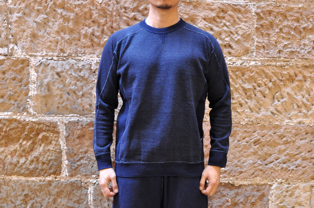 PURE BLUE JAPAN INDIGO RIBBED SWEATSHIRT