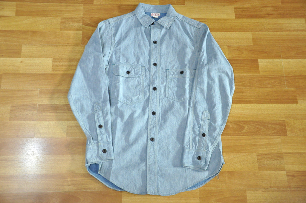 Freewheelers ‘Slingshot’ 10oz Indigo HBT Shirt