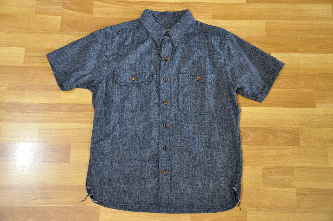 Momotaro 9oz ‘Heather Indigo’ Chambray S/L Shirt