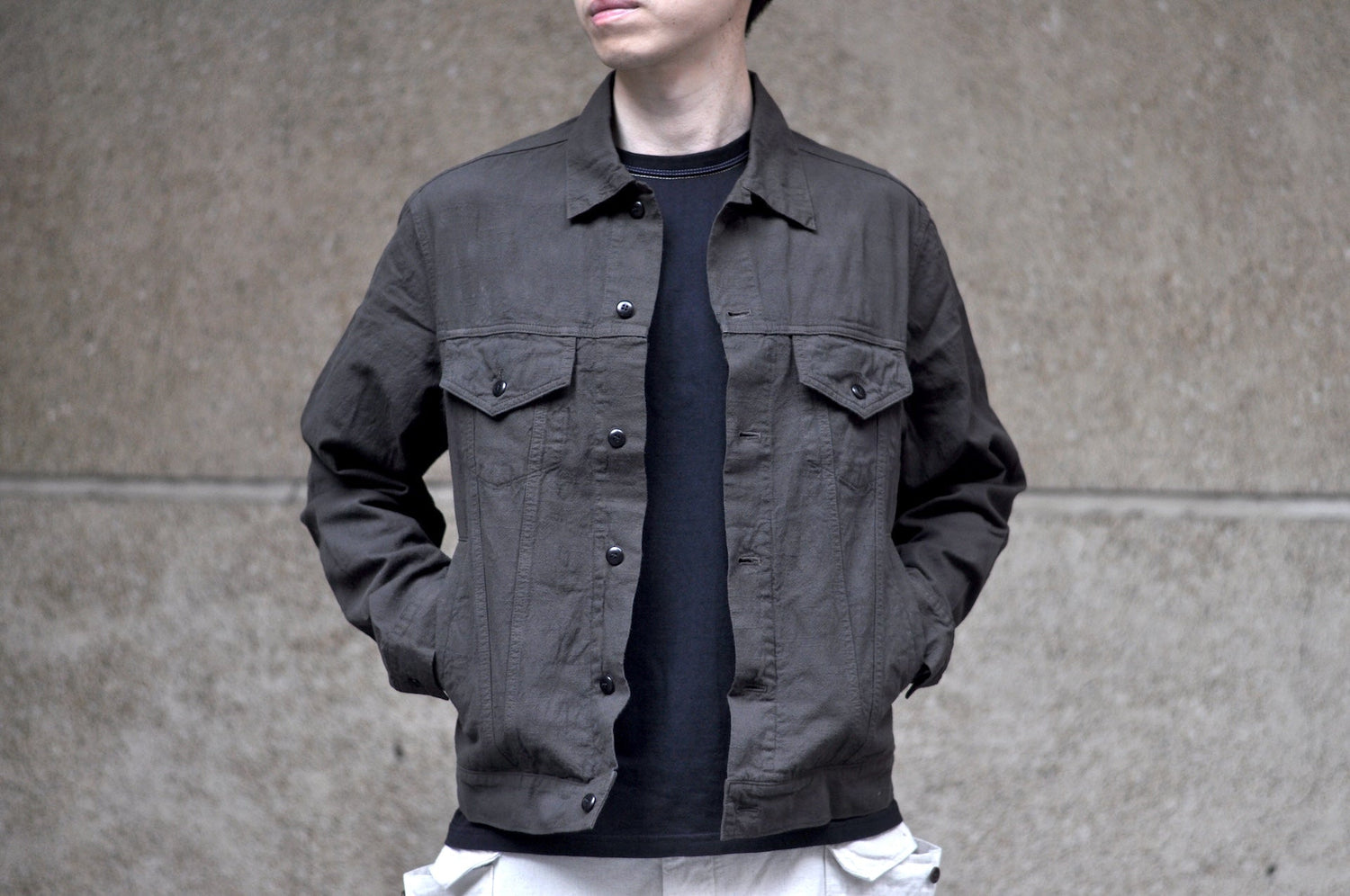 Samurai 10oz Tropical Weather Dobby Trucker Jacket (Sumi Black)