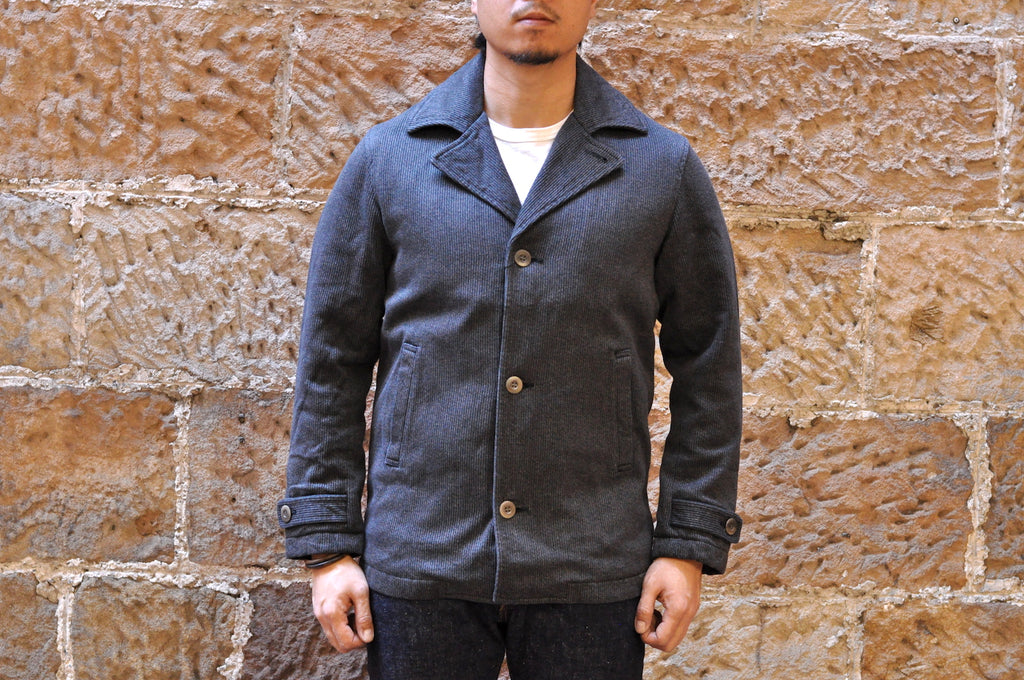 MOMOTARO BEDFORD CORD SHORT PEA COAT (SALT & PEPPER)