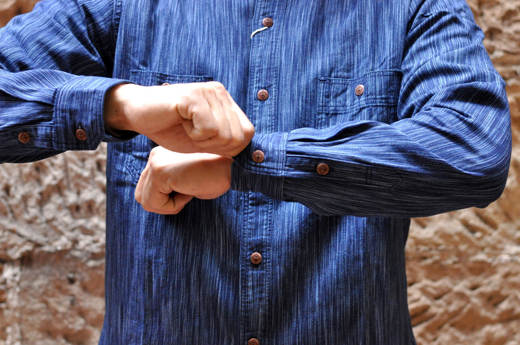 STUDIO D'ARTISAN 9OZ INDIGO KASURI WORKSHIRT