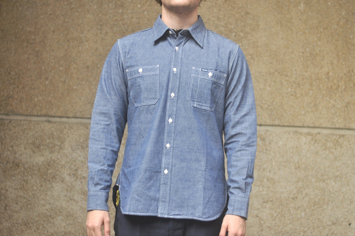 Iron Heart 10oz Indigo Dyed Selvedge Slubby Chambray Workshirt