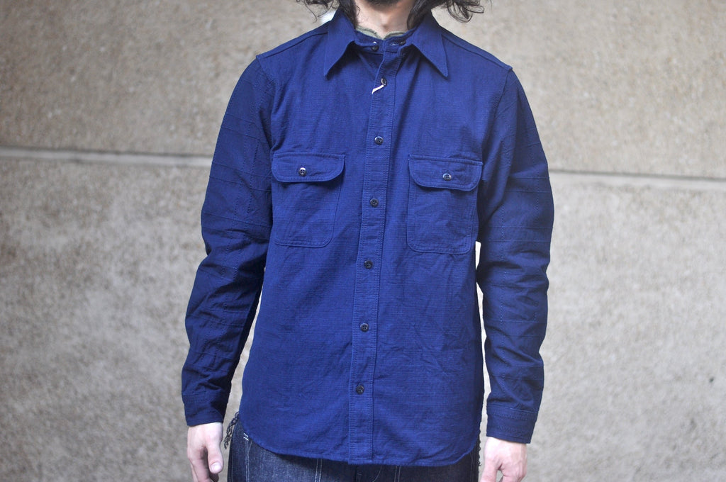 Samurai Heavyweight Natural Indigo Dyed “Two-Ways” Workshirt (Overseas Edition)