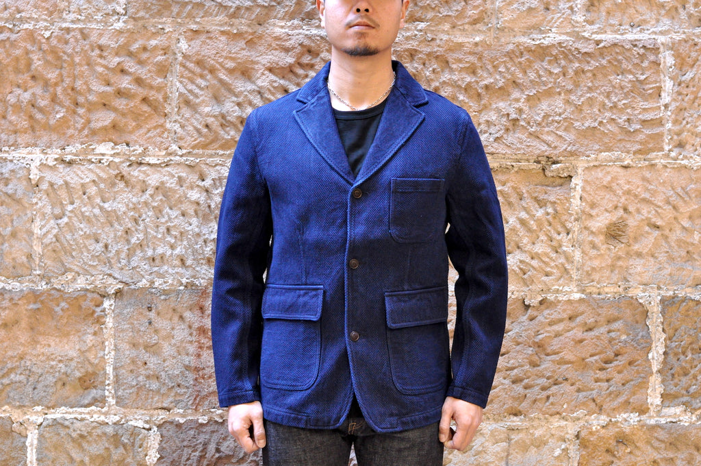 STUDIO D'ARTISAN 'KASE' 15OZ INDIGO SELVAGE SASHIKO BLAZER