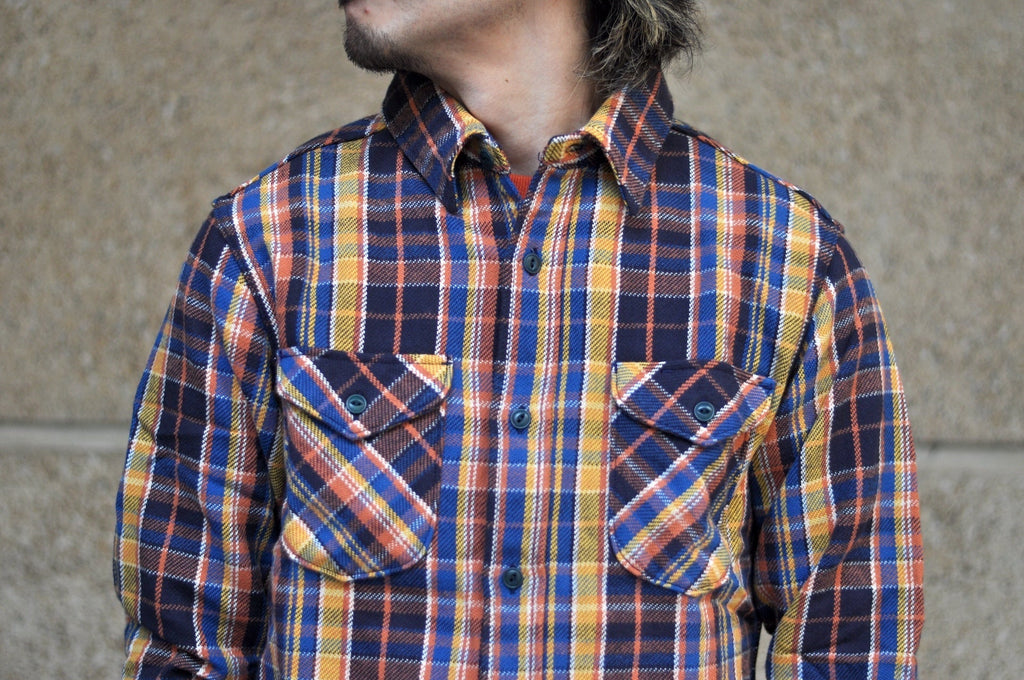 UES 14oz Heavyweight Selvage Flannel Workshirt (Maple Orange)