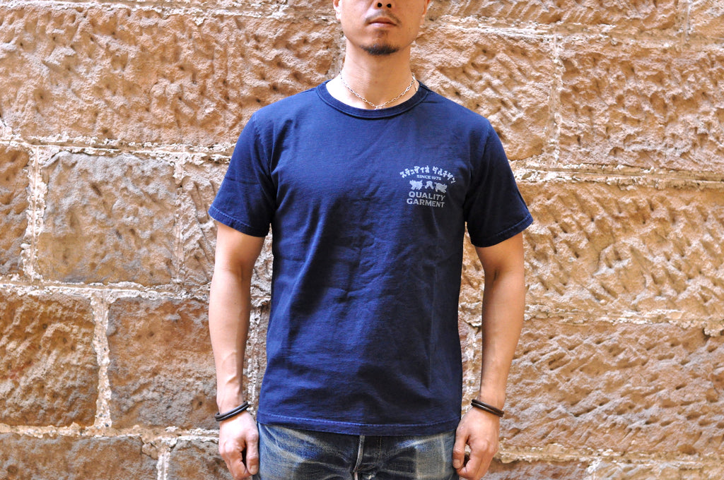 Studio D'Artisan 6oz Indigo "Satisfaction Guaranteed" Loopwheeled Tee