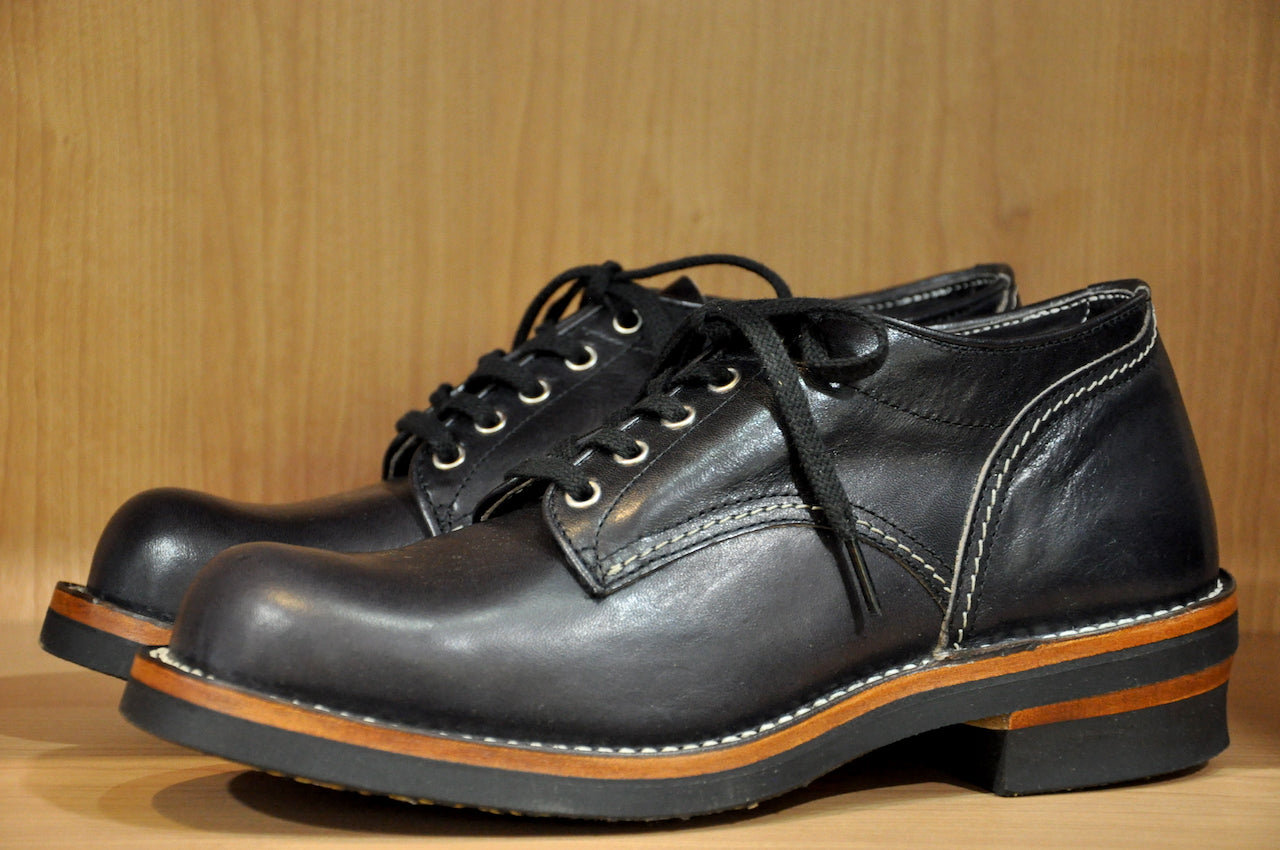 The Flat Head Black Tea-cored Horsebutt Oxford Shoes (Special Edition)