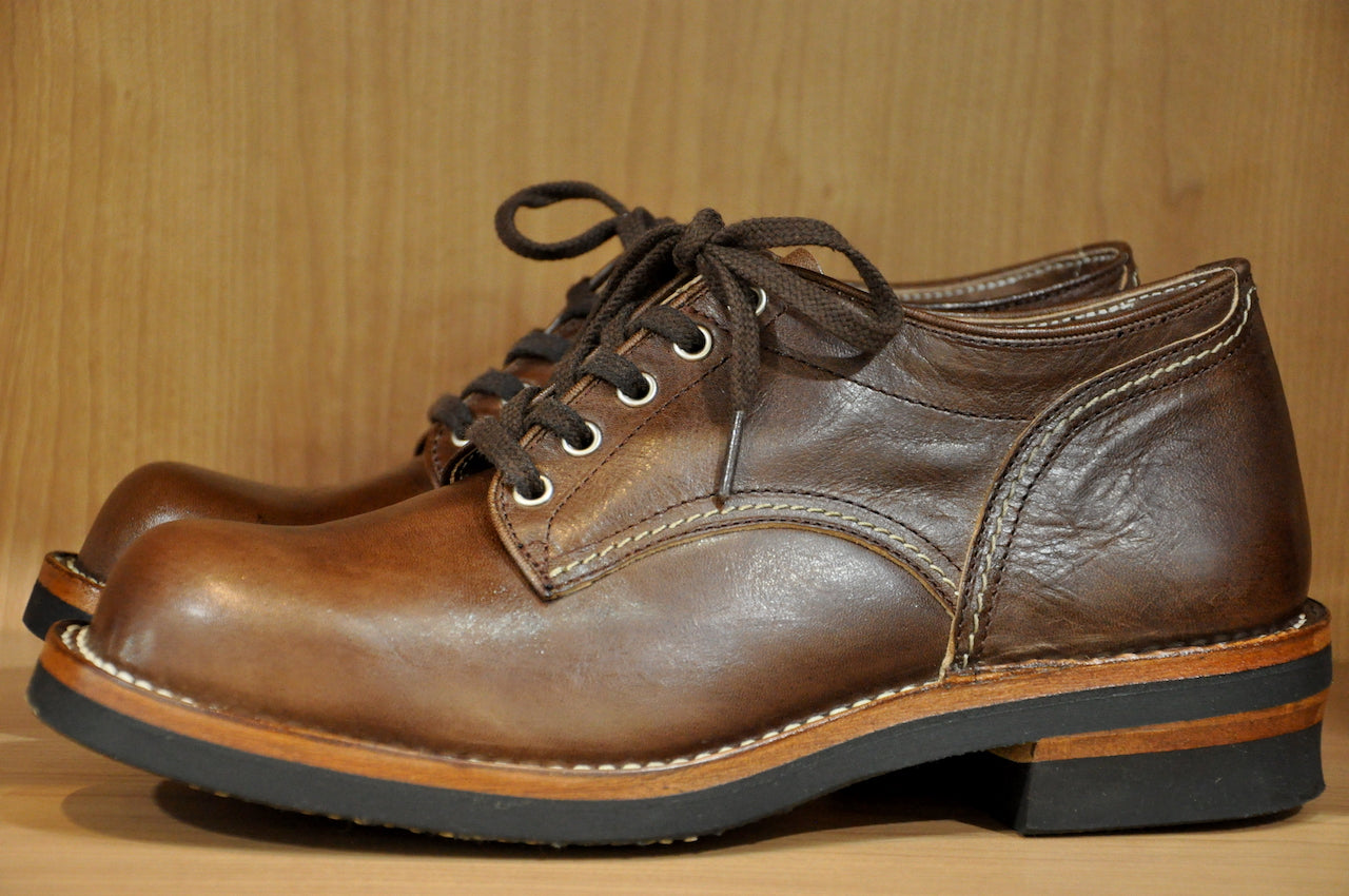 The Flat Head Brown Tea-cored Horsebutt Oxford Shoes (Special Edition)