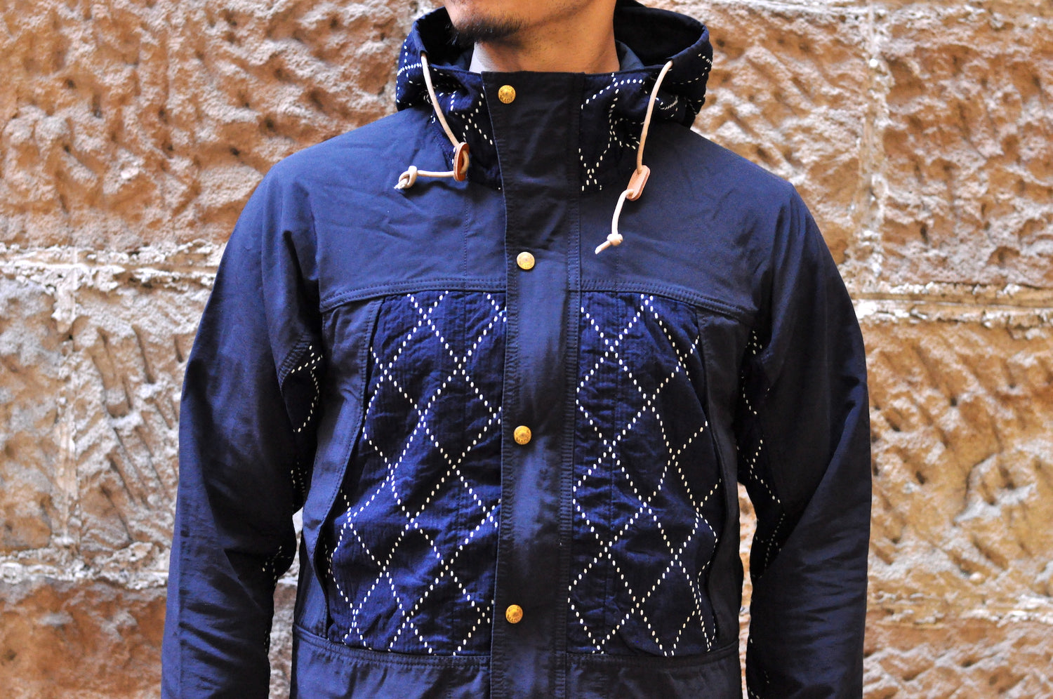 Studio D'Artisan Indigo Sashiko Mountain Parka