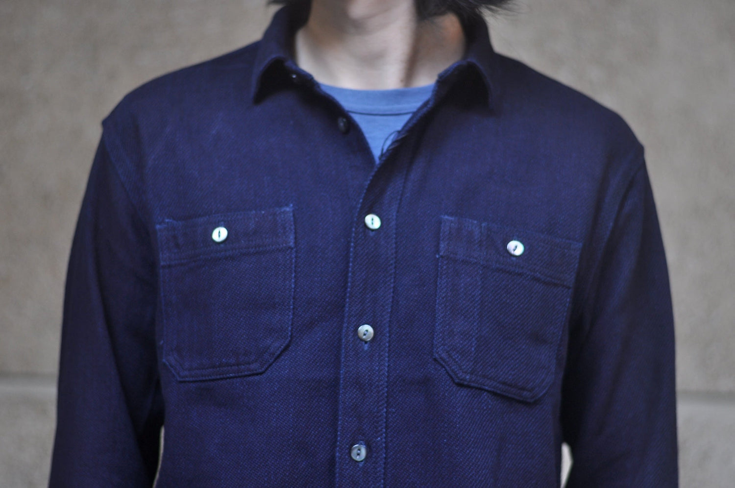 MOMOTARO JEANS Indigo Dyed Heavyweight Dobby Workshirt