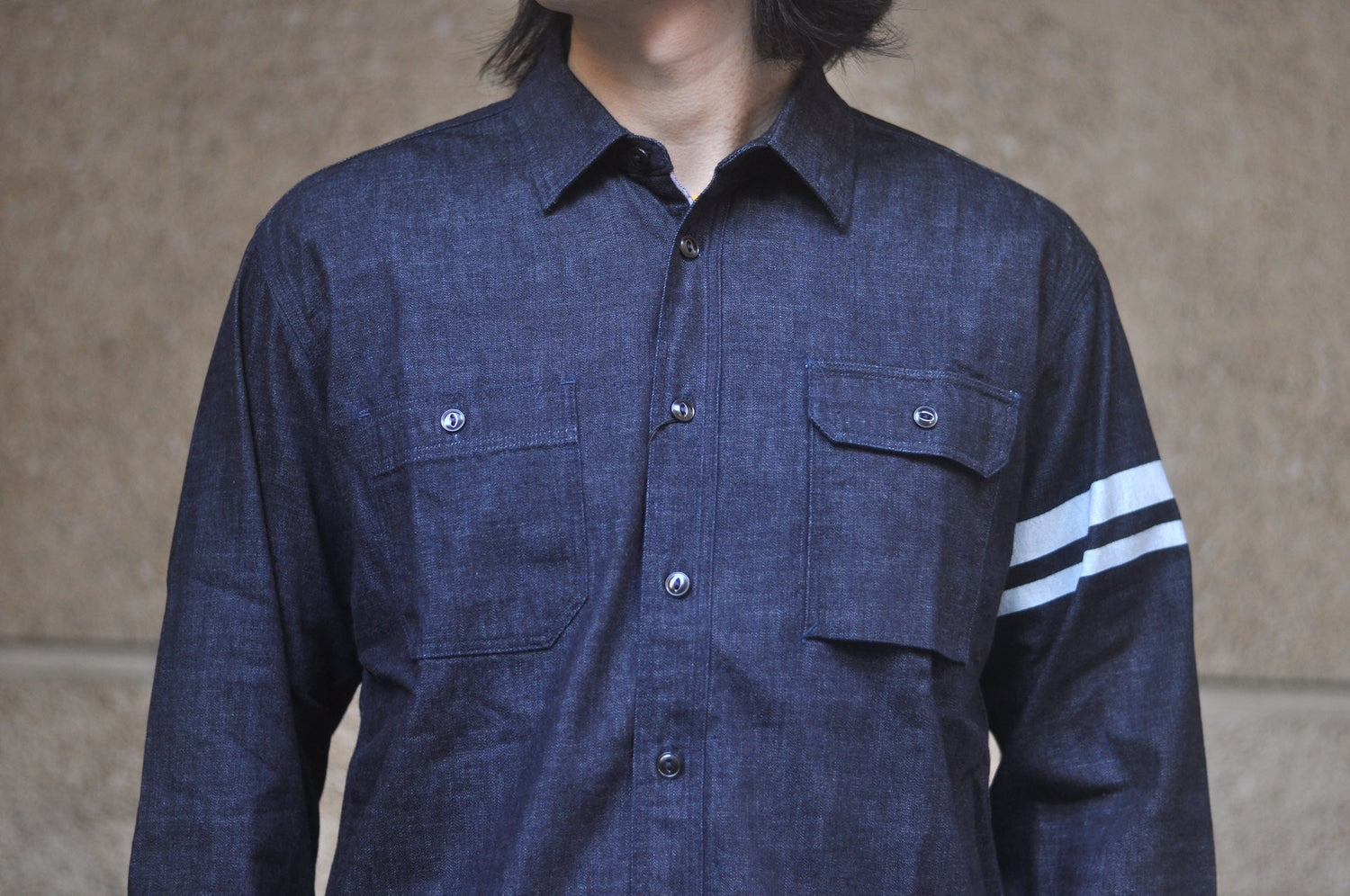 MOMOTARO JEANS 8oz Indigo Dyed GTB Selvage Denim Workshirt