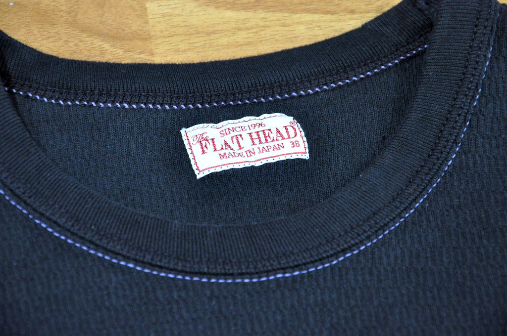 The Flat Head New "Waffle" Thermal Shirts (Black)