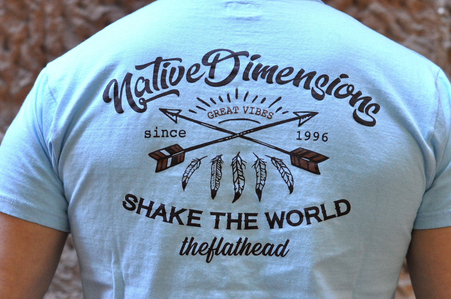 The Flat Head 7oz "Native" Loopwheel Tee (Turquoise)