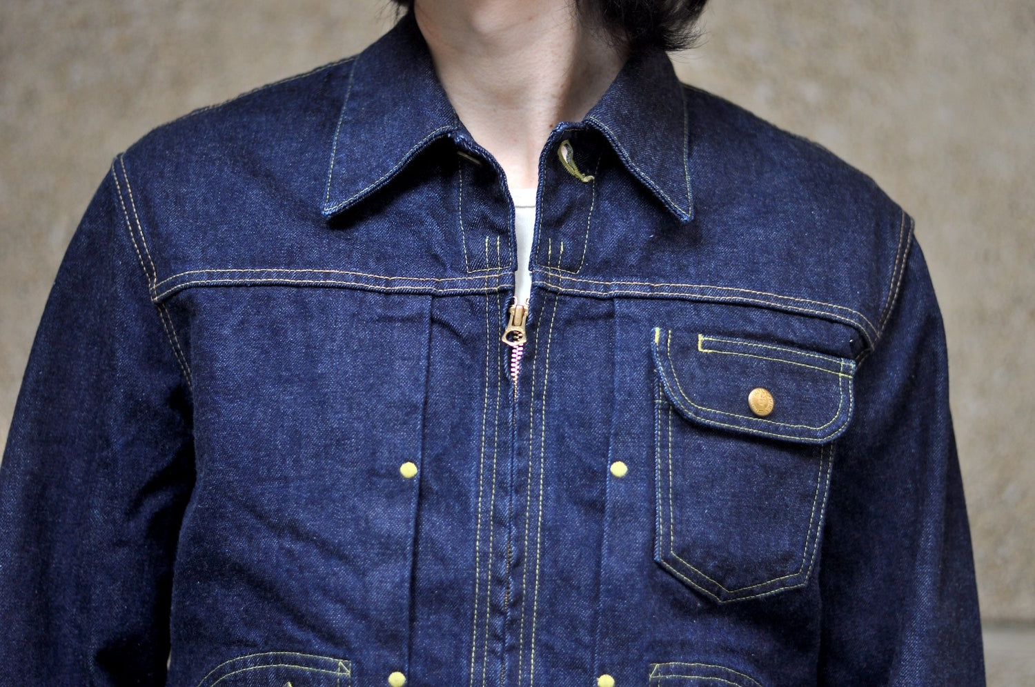 BONCOURA 15oz Indigo Dyed "Ike-Momen" Z-1 Rodeo Denim Rider Jacket