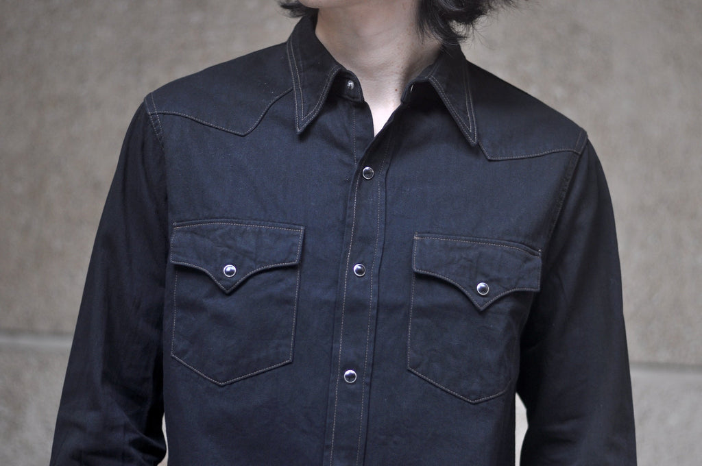 Studio D'Artisan 8oz “Amami Mud-Dyed” 45TH Anniversary Limited Indigo Denim Western Shirt
