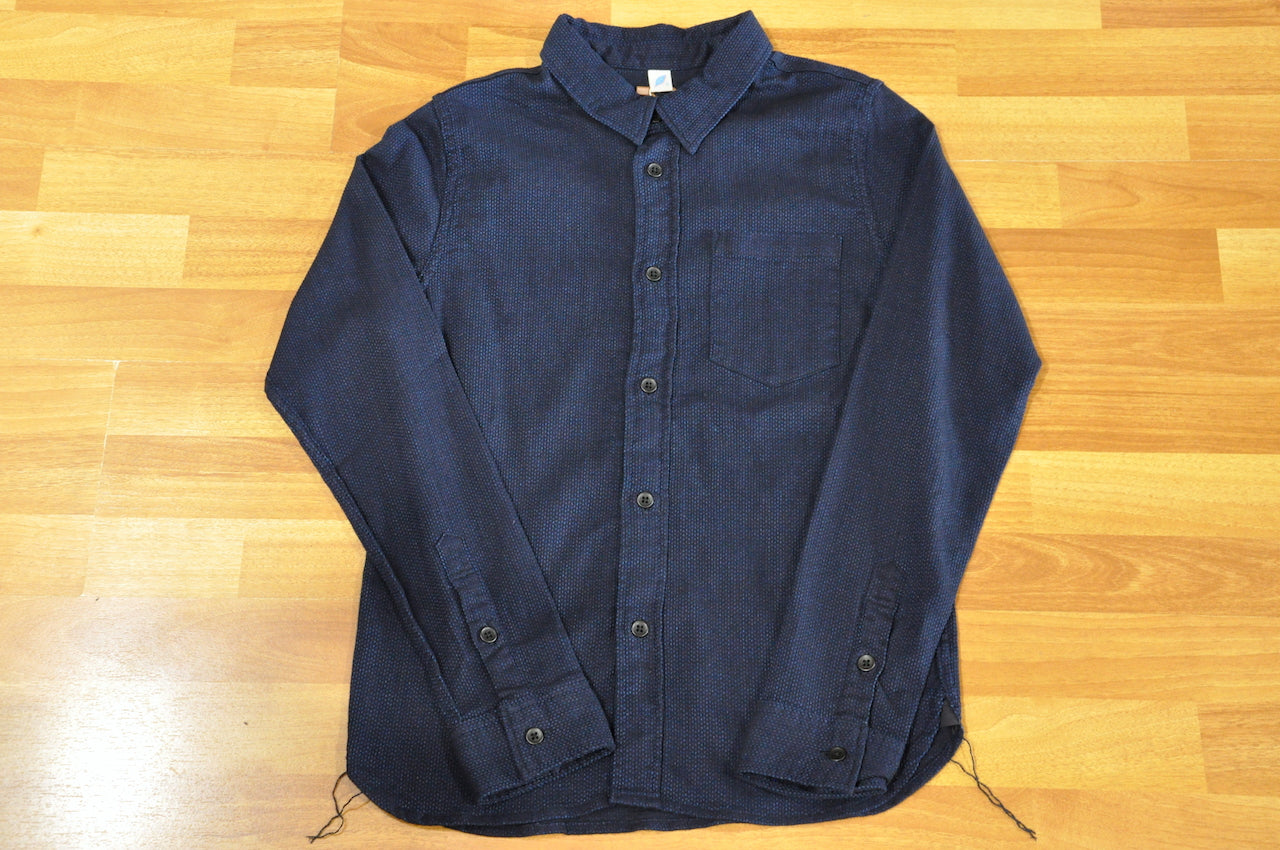 Pure Blue Japan Indigo 8oz Stretch Sashiko Shirt - CORLECTION