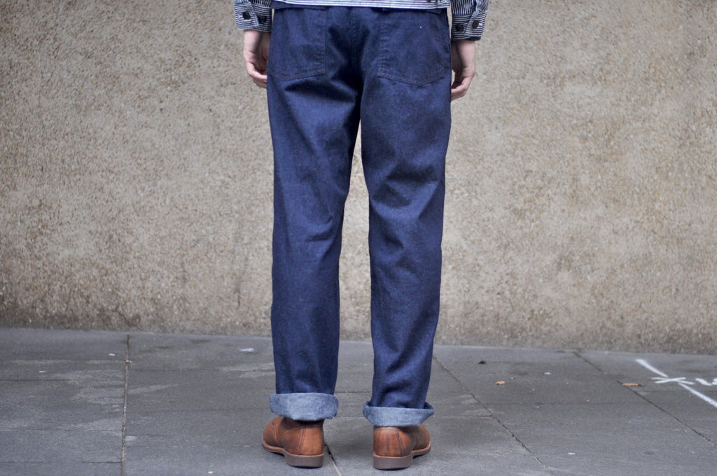 BONCOURA 12oz Indigo Dyed Cotton/Linen Denim US Army Utility Baker Pants