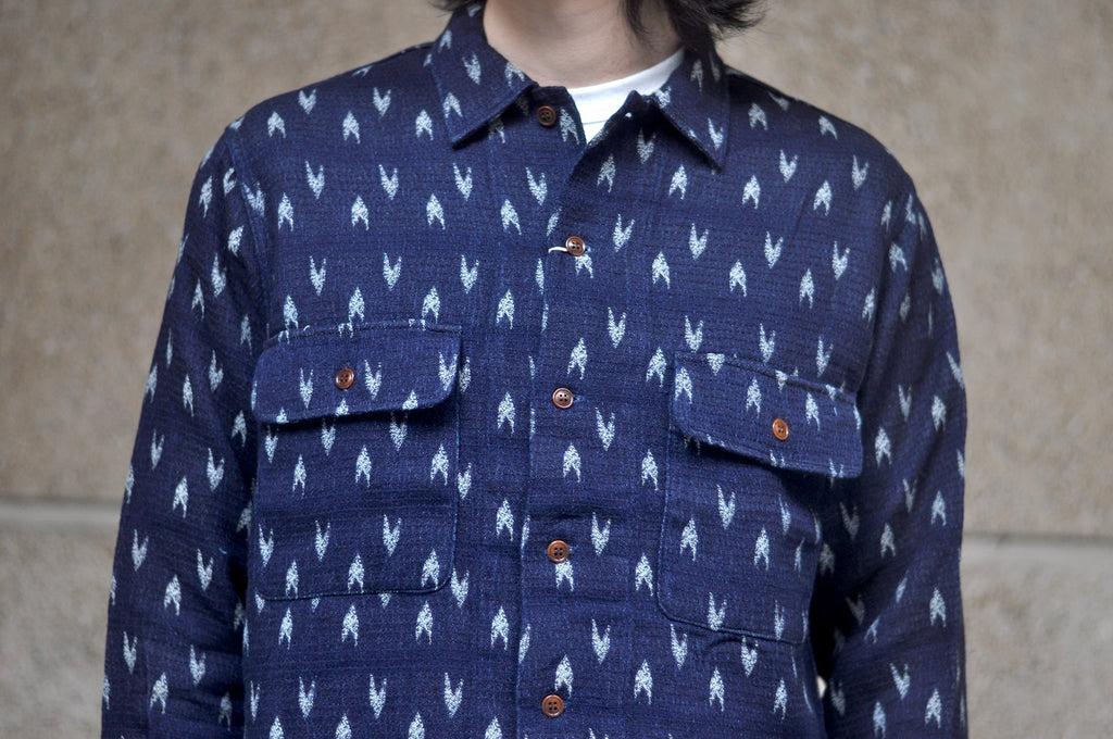 Studio D'Artisan 10oz Indigo Dyed “Yagasuri” Sashiko Workshirt