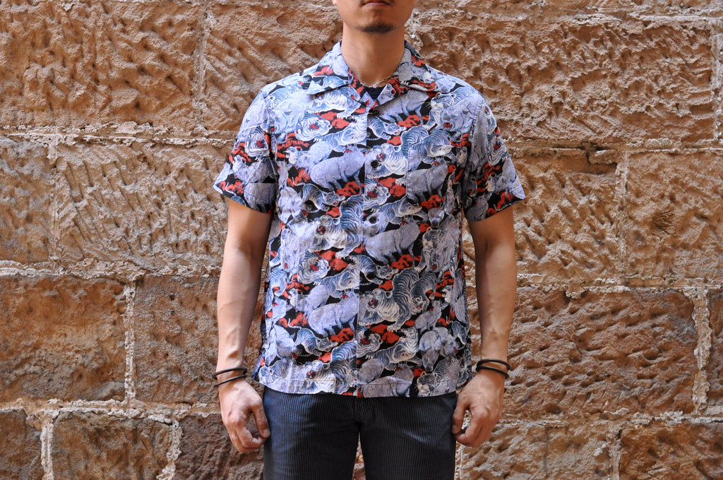 STUDIO D'ARTISAN "HUNDREDS OF TIGERS & PIGS" HAWAIIAN S/S SHIRT