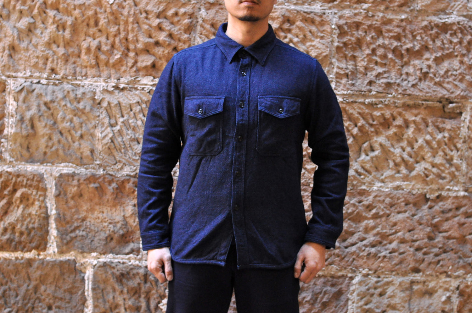 UES 15OZ ULTRA-HEAVY FLANNEL WORKSHIRT '22 VERSION (HEATHER INDIGO)