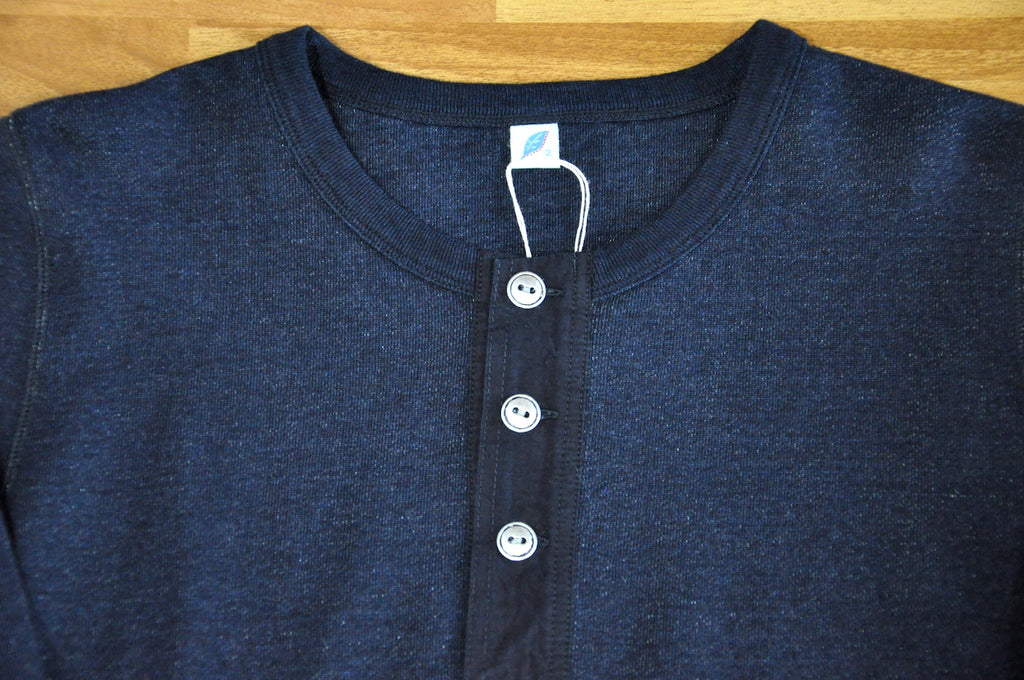 Pure Blue Japan Henley Sweatshirts