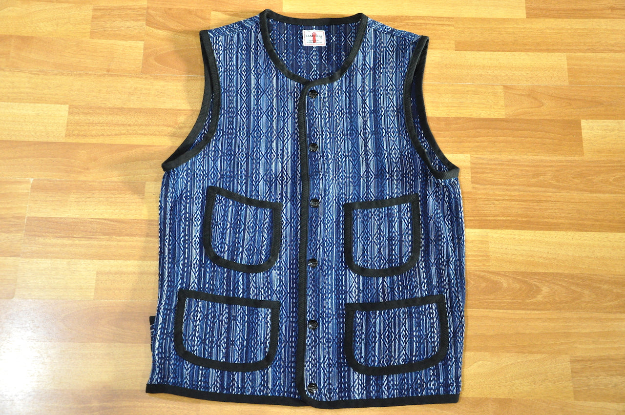 Samurai Woven 'Hobo' Indigo Vest - CORLECTION