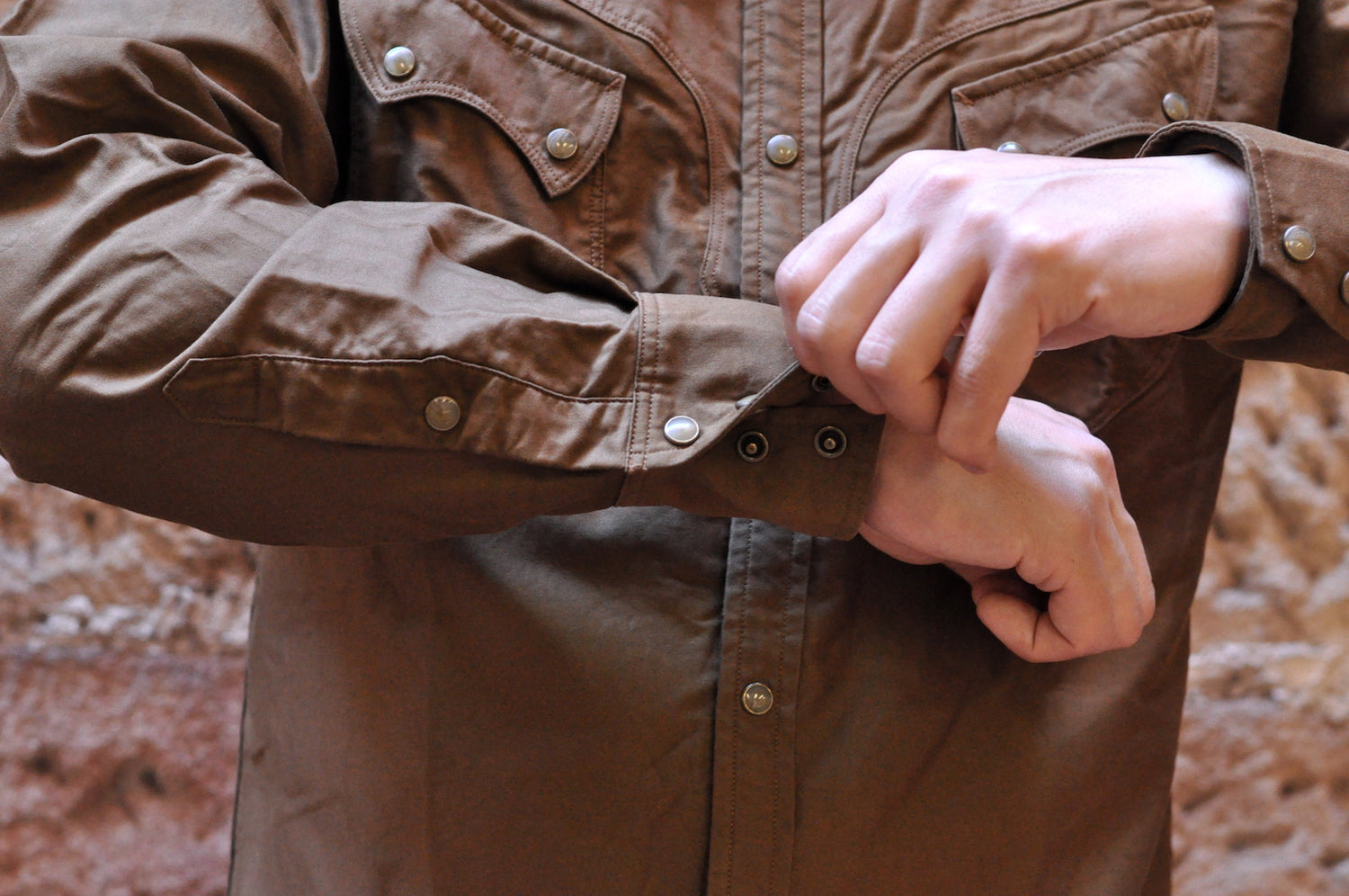 STEVENSON OVERALL CO. 'CODY' MOLESKIN WESTERN SHIRT (BROWN)