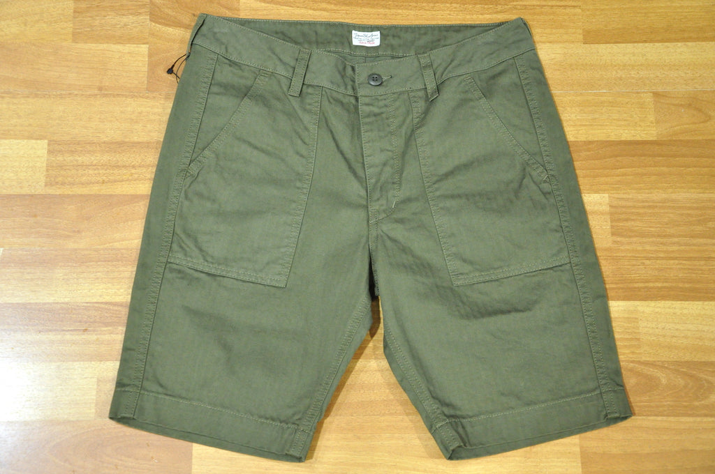 Japan Blue 11oz HBT ‘Baker’ Shorts (Olive)