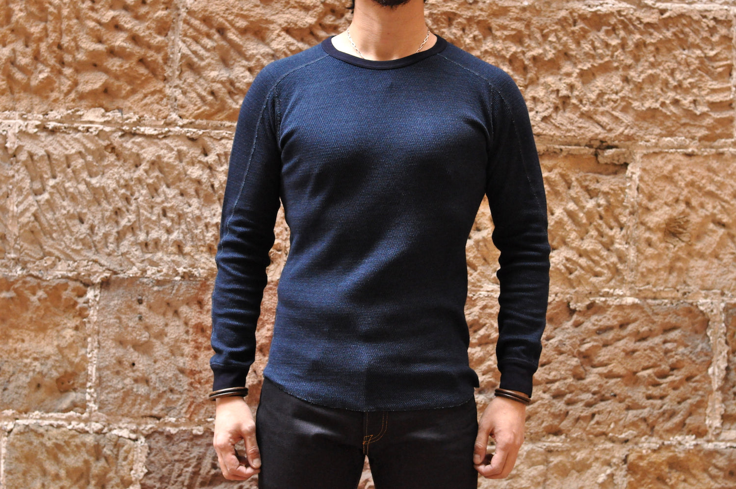 PURE BLUE JAPAN 7OZ INDIGO L/S THERMAL TEE