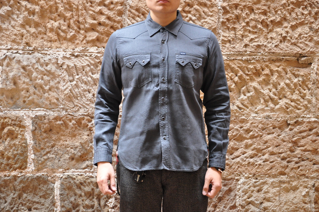 Iron Heart 8.5oz ‘Sawtooth’ Gray Denim Western Shirt