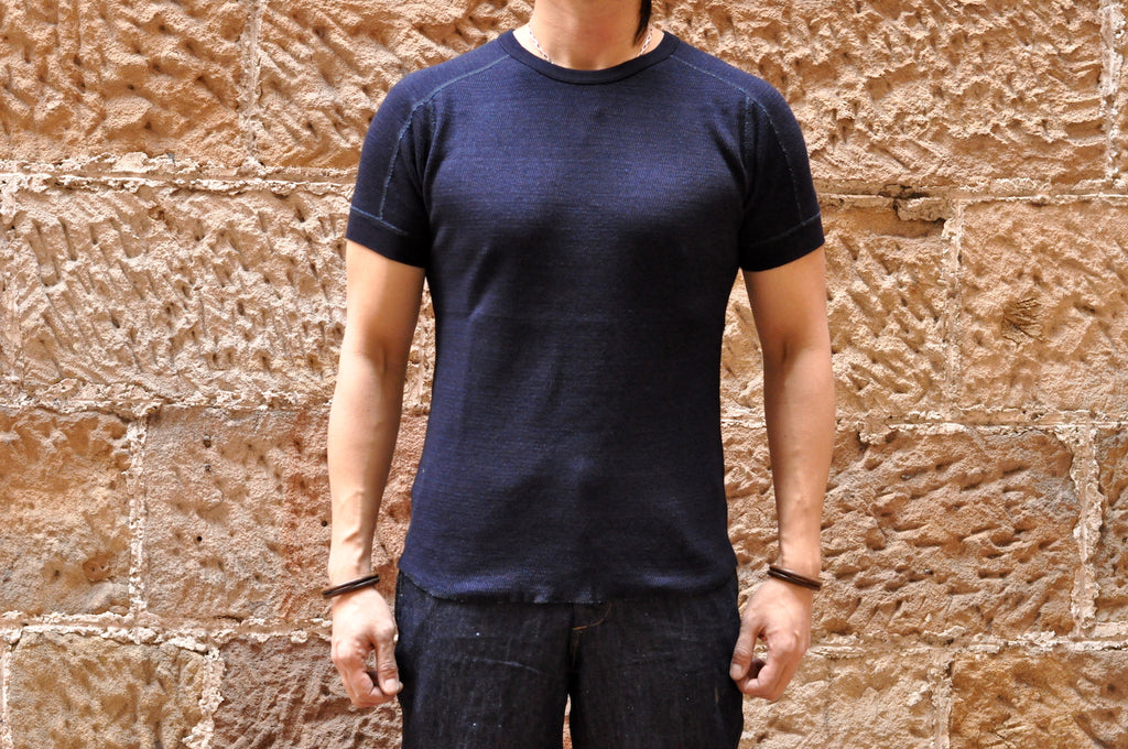 PURE BLUE JAPAN 7OZ INDIGO S/S THERMAL TEE