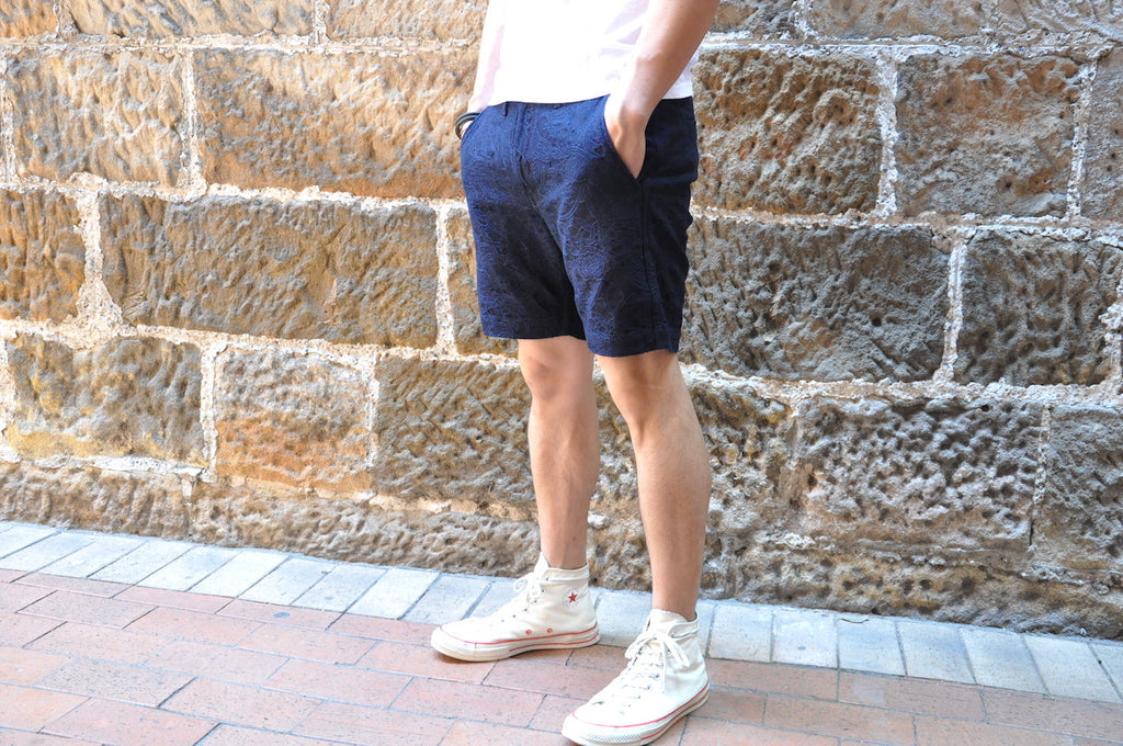 Japan Blue "Jaquard Paisley" Shorts (Indigo)