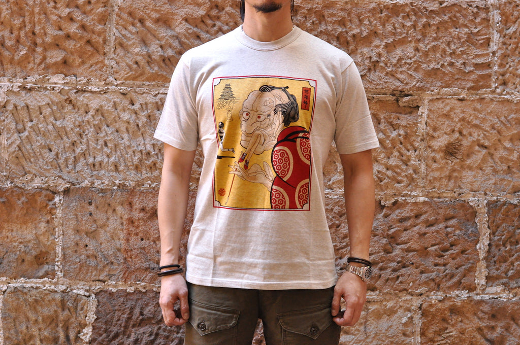 FREEWHEELERS 6.5OZ "ANGRY WOMEN" LOOPWHEELED TEE (OATMEAL)