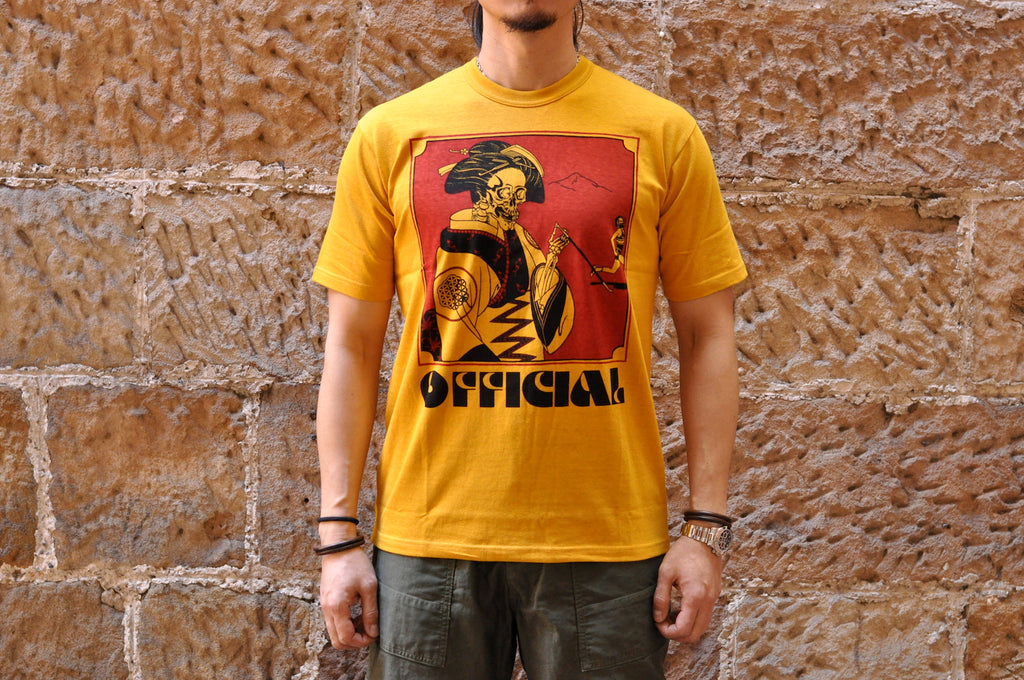 FREEWHEELERS 6.5OZ "CANNABIS RUN OFF" LOOPWHEELED TEE (GOLD)