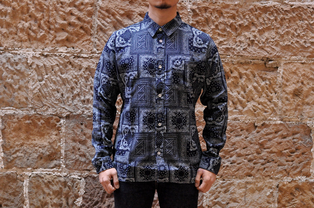 PURE BLUE JAPAN INDIGO PAISLEY JACQUARD SHIRT