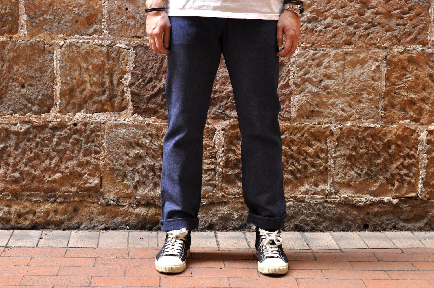 STEVENSON OVERALL "OLD GLORY" 12OZ HEATHER INDIGO SELVAGE CONVERT TWILL CHINO (RELAX TAPERED FIT)