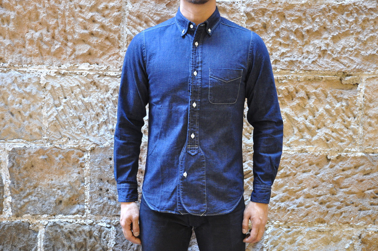 Japan Blue 8oz Fake Pullover Denim Shirt - CORLECTION