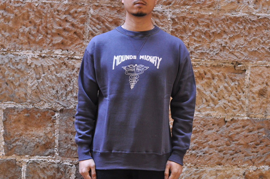 WAREHOUSE 10OZ 'MIDWAY' LOOPWHEELED SWEATSHIRT (NAVY)