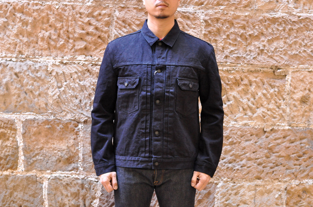 Pure Blue Japan 18oz Type 2 Denim Jacket (Indigo X Black)