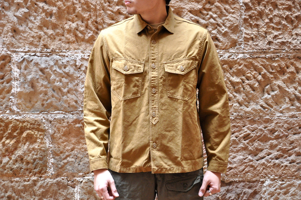 Freewheelers Flight Engineer Moleskin Jacketed Shirt（Camel Khaki)